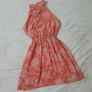 Sweet Storm Coral Floral Mini Dress